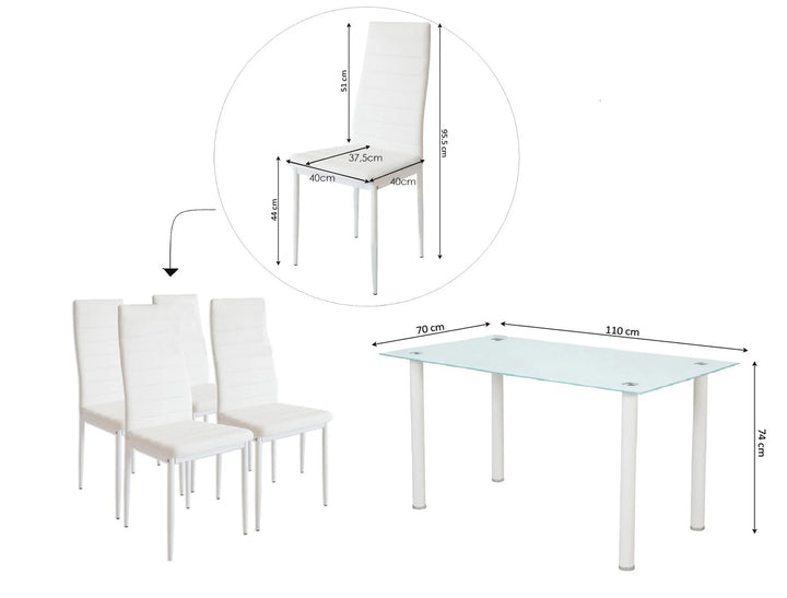 Conjunto de Mesa y 4 Sillas