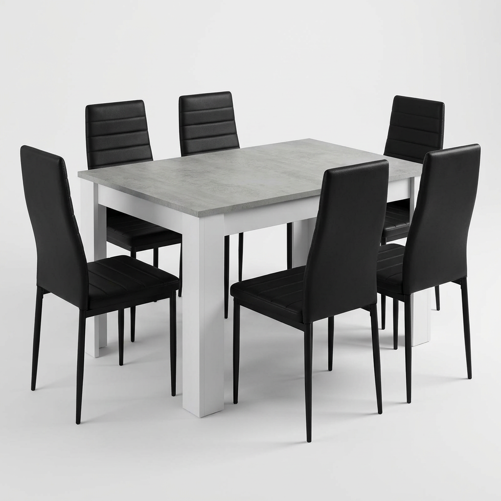 Pack Mesa Extensible 178cm + 4 Sillas Polipiel. Comedor o Cocina