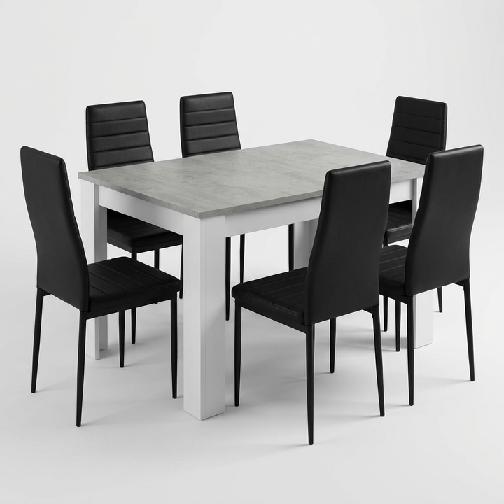 Pack Mesa Extensible 178cm + 4 Sillas Polipiel. Comedor o Cocina