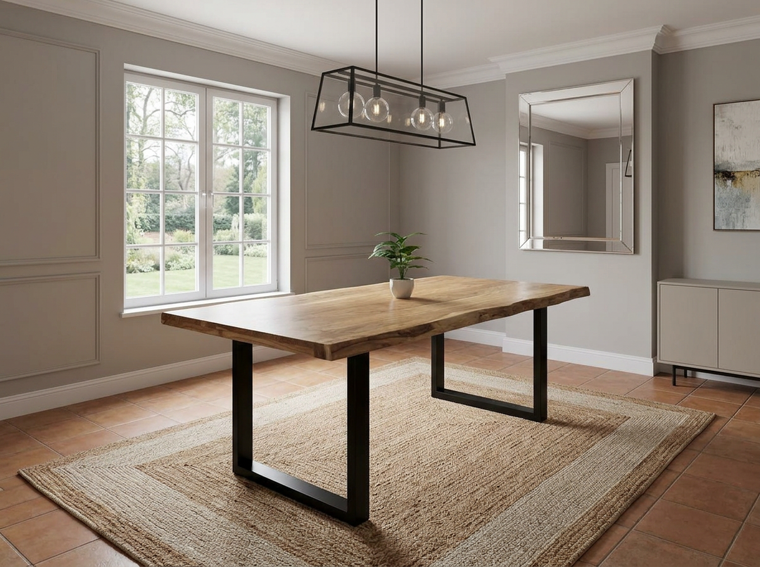 Mesa de comedor madera maciza vintage ACACIA