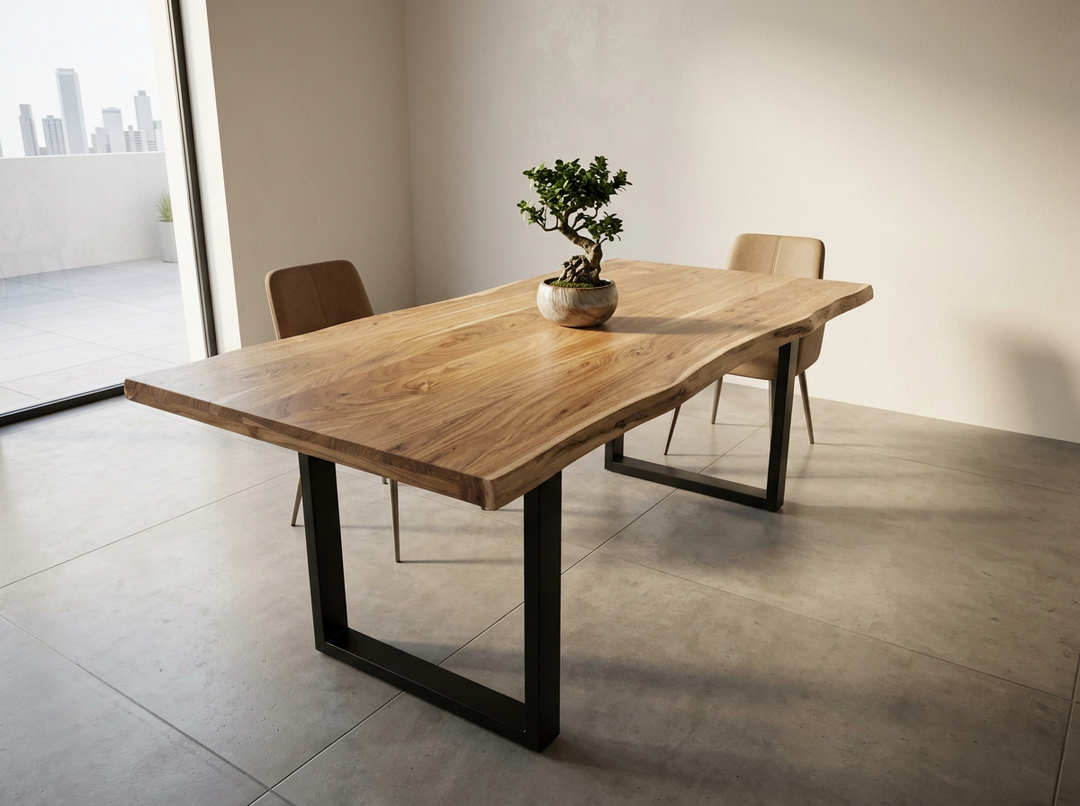 Mesa de comedor madera maciza vintage ACACIA