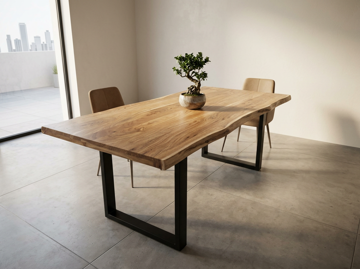 Mesa de comedor madera maciza vintage ACACIA