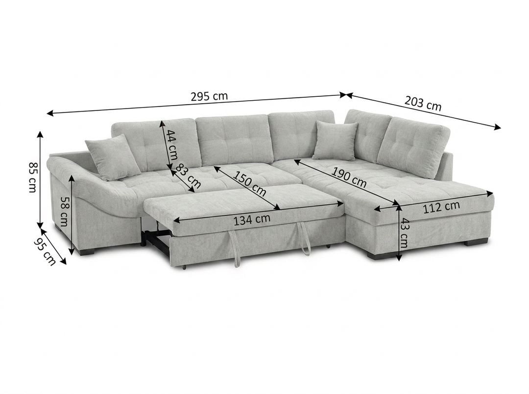 Sofa Cama Chaise Longue Mirabelle 295cm