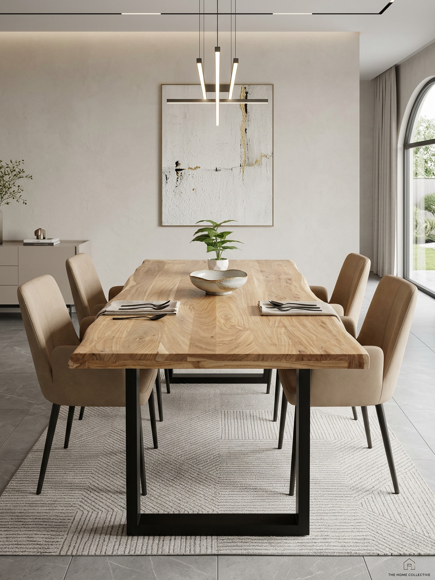 Mesa de comedor madera maciza vintage ACACIA