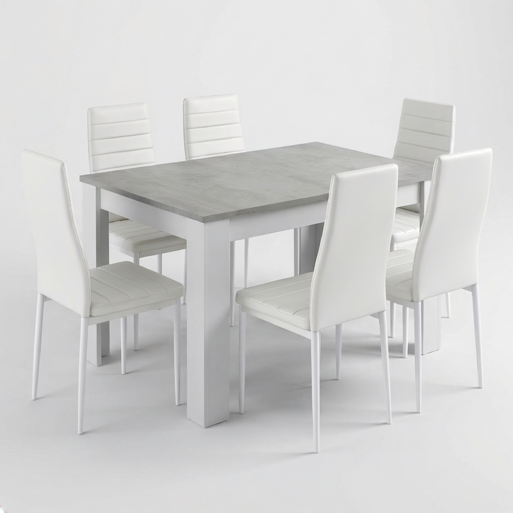 Pack Mesa Extensible 178cm + 4 Sillas Polipiel. Comedor o Cocina