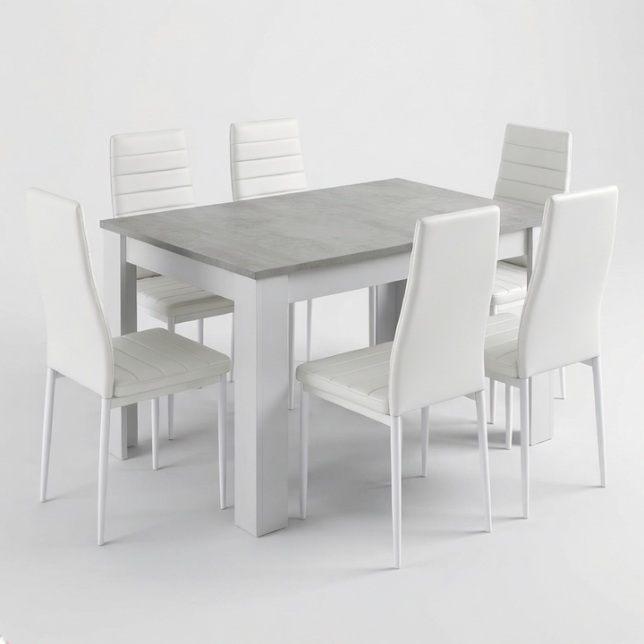 Pack Mesa Extensible 178cm + 4 Sillas Polipiel. Comedor o Cocina