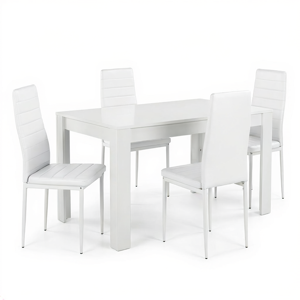 Pack Mesa Extensible 178cm + 4 Sillas Polipiel. Comedor o Cocina