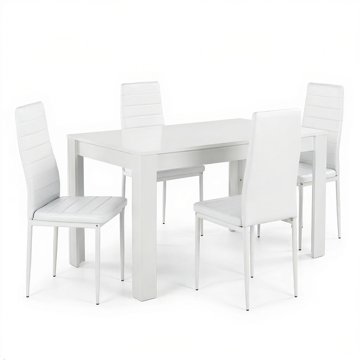 Pack Mesa Extensible 178cm + 4 Sillas Polipiel. Comedor o Cocina