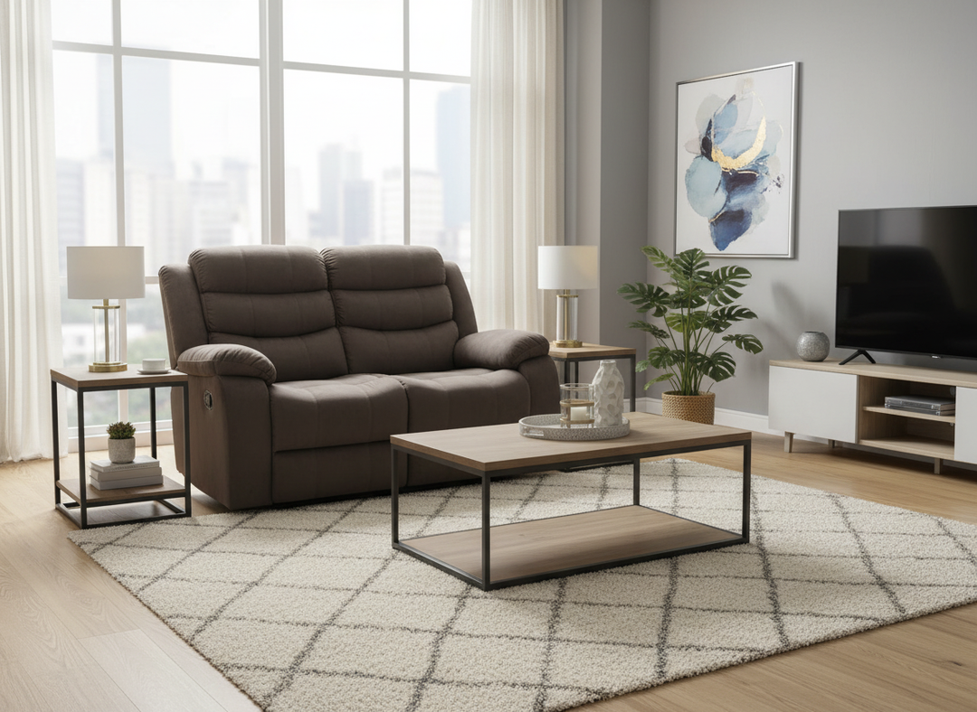 Sofa Reclinable Manual Grace 2 Plazas Marron