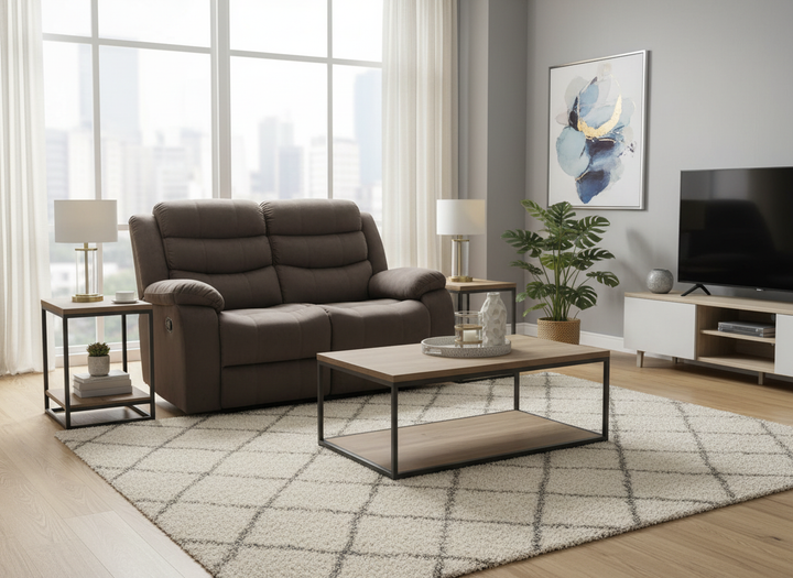 Sofa Reclinable Manual Grace 2 Plazas Marron