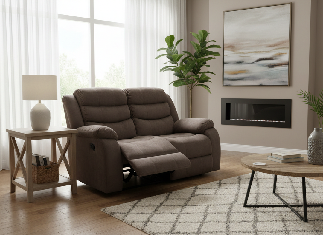 Sofa Reclinable Manual Grace 2 Plazas Marron