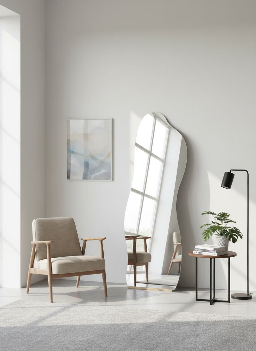 Espejo Decorativo de Pie Orgánico 70x170 cm – Modelo 19-01 | Espejo de Cuerpo Completo Moderno