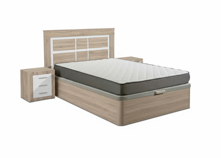Pack Cama Canape + Colchón + Cabecero + 2 Mesitas de Noche
