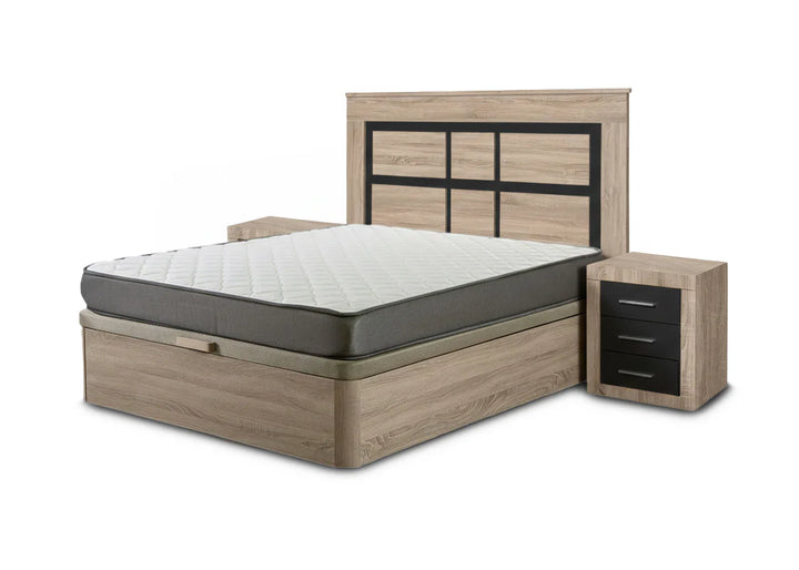 Pack Cama Canape + Colchón + Cabecero + 2 Mesitas de Noche