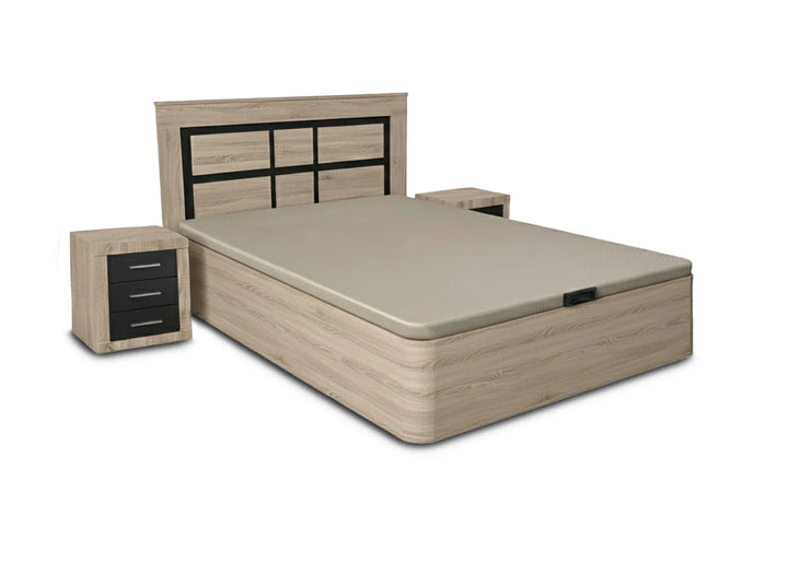 Pack Cama Canape + Cabecero + 2 Mesitas de Noche