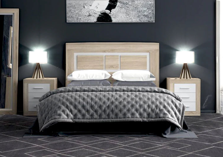 Cabecero de Matrimonio Kiara + 2 Mesitas de Noche