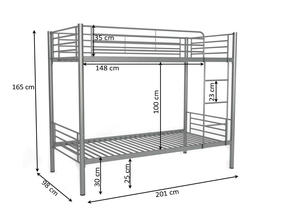 Litera Metalica Doble Cama de 90x190cm AS-110