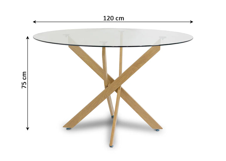 Mesa Redonda de Cristal Templado 120cm DT. Comedor o Cocina