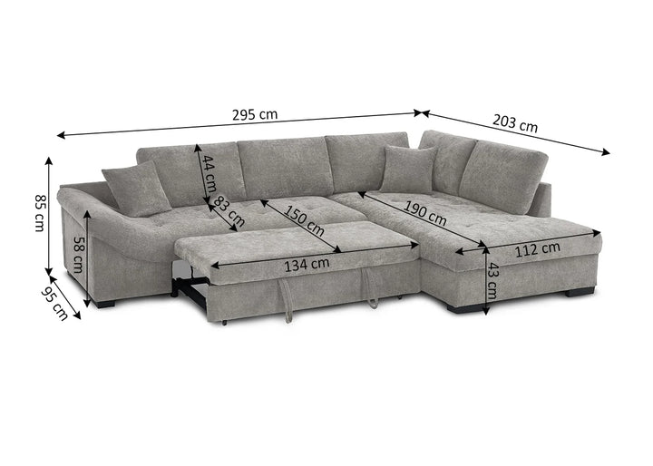 Sofa Cama Chaise Longue Mirabelle 295cm