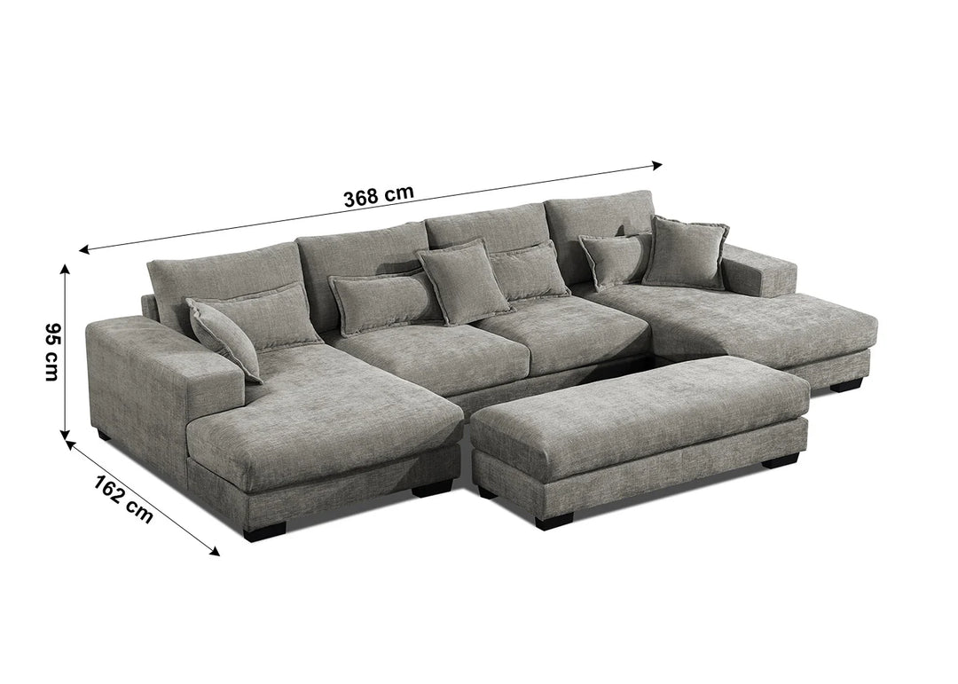 Mega Sofa Cama Chaise Longue Rinconera Kim 368cm