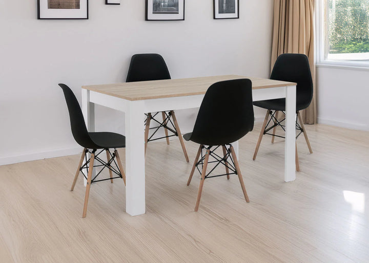 Pack Mesa de Comedor o Cocina Fija Miramy + 4 Sillas Estilo Nordico