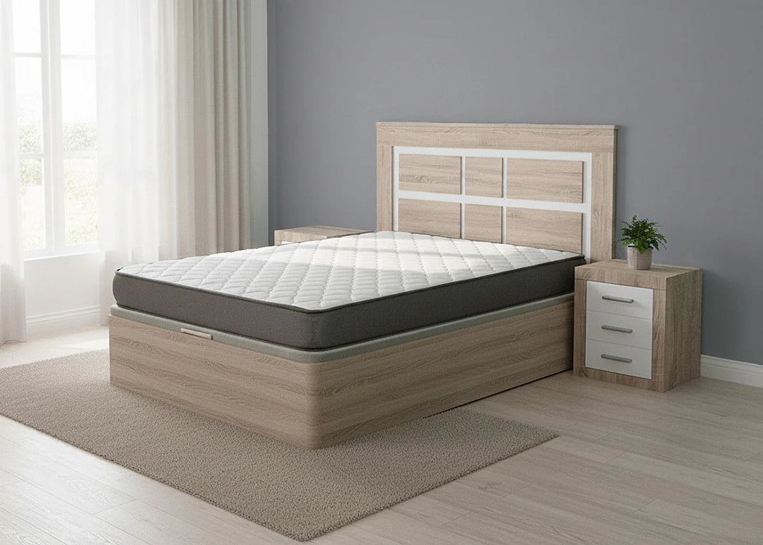 Pack Cama Canape + Colchón + Cabecero + 2 Mesitas de Noche