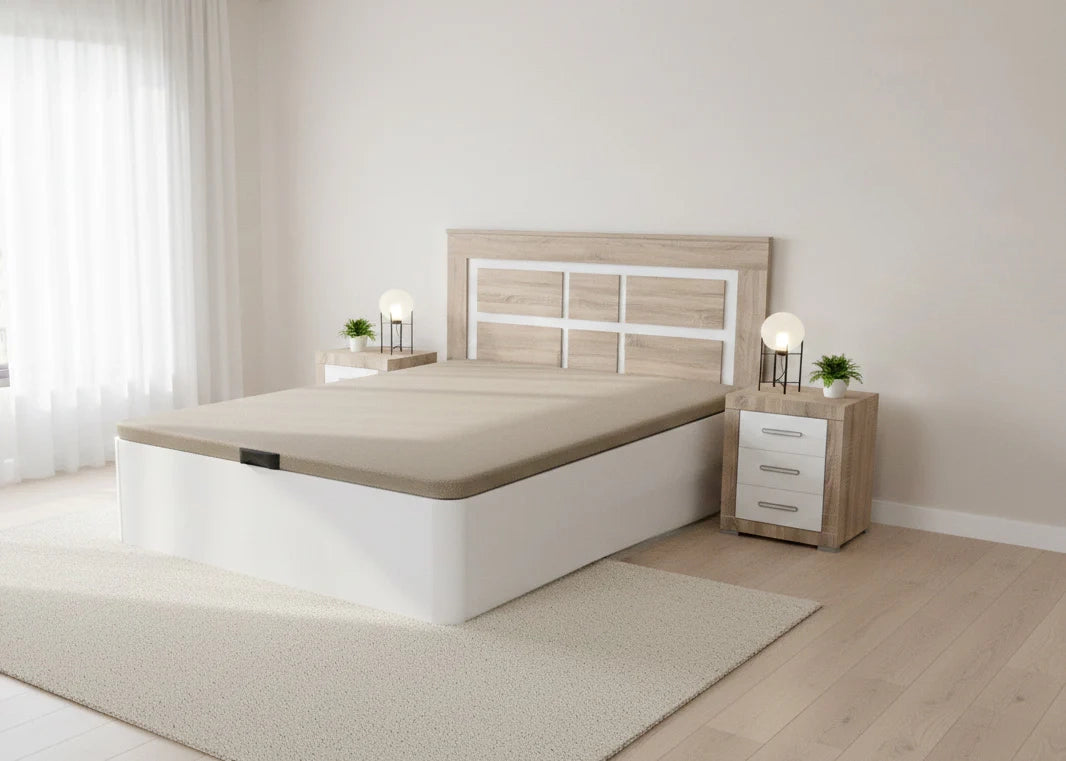 Pack Cama Canape + Cabecero + 2 Mesitas de Noche