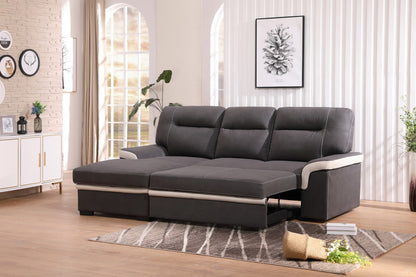 Sofa Cama Chaise Longue Old Farrar 255x168cm, con Arcon