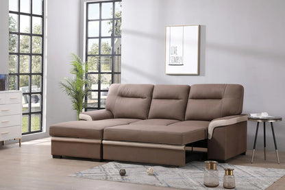 Sofa Cama Chaise Longue Old Farrar 255x168cm, con Arcon