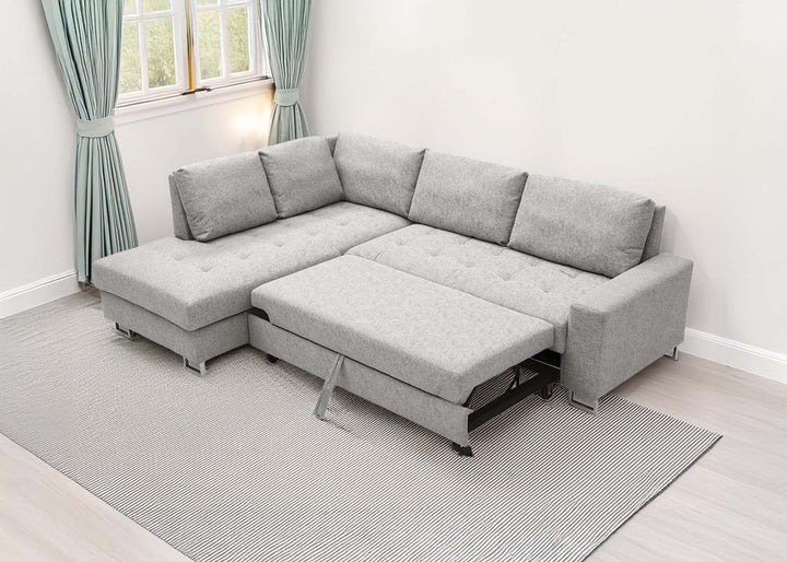 Sofa Cama Chaise Longue Febe 242cm. Rinconera, con Arcón