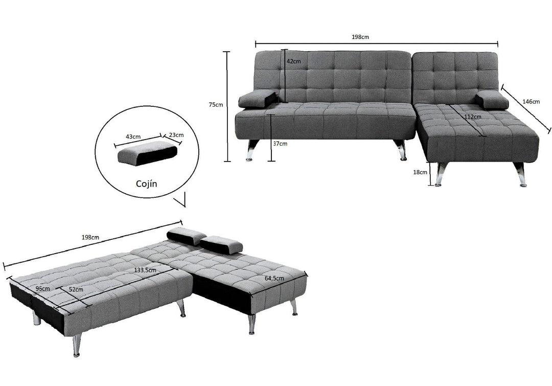 Sofá Cama Chaise Longue XS