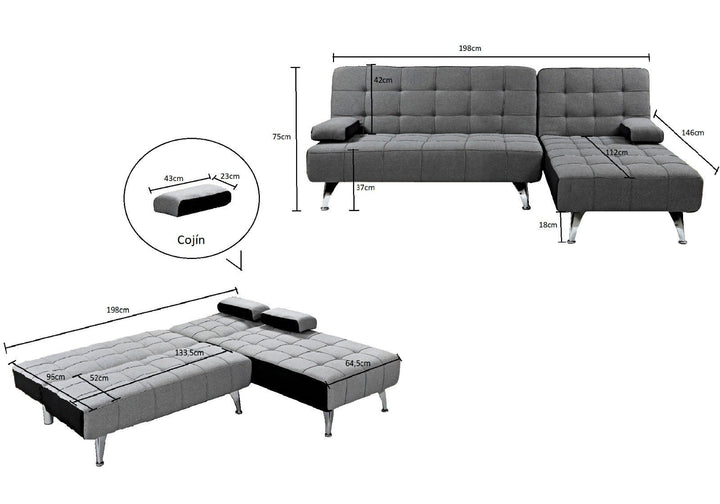 Sofá Cama Chaise Longue XS
