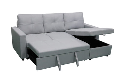 Sofa Cama Chaise Longue Pau 215cm - Gris Claro / 215x135 cm / SIN Servicio  de Montaje